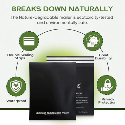 Biodegradable Poly Mailers Compostable Shipping Bags 14.9x19 25pk - size: L, 25 Pack