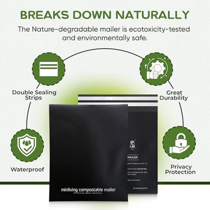 Biodegradable Poly Mailers Compostable Shipping Bags 14.9x19 25pk - size: L, 25 Pack