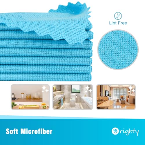 Orighty Microfiber Cleaning Cloth - 24 Pack, Blue Cleaning Rags 12x11 inch - color: Blue, size: 24 Pack