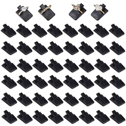 72 Pcs Black Plastic Ring Holder, Ring Display Stand, Ring Clips Stand, Jewelry Display Stand and Ring Organizer for Wedding Rings Jewelry Store Vendors Shop Selling