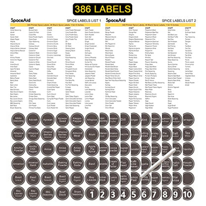 SpaceAid Spice Drawer Organizer with 28 Spice Jars, 386 Spice Labels, 4 Tier Seasoning Rack Tray Insert for Kitchen Drawers, 13" Wide x 17.5" Deep - size: 28 Jars, 13" Wide