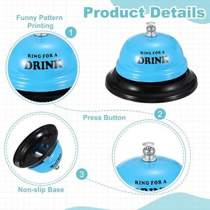 PATIKIL Desk Bell, 3.3" Service Call Bell Ringing, Drink, Blue - color: Blue(drink)