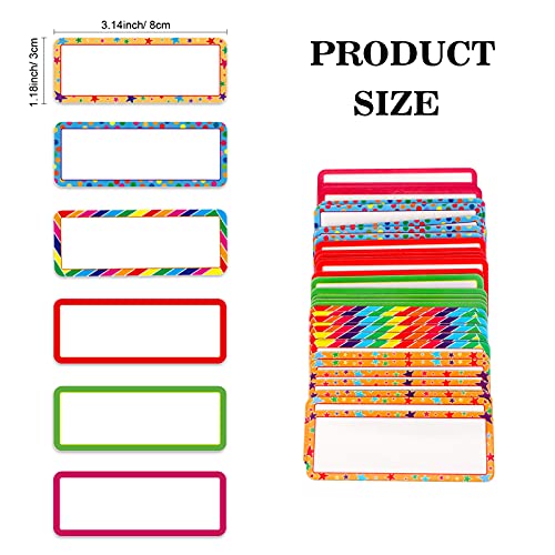 Magnetic Dry Erase Labels, 60-Pack, 3.2 x 1.2 in, 6 Colors