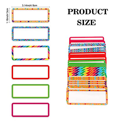 Magnetic Dry Erase Labels, 60-Pack, 3.2 x 1.2 in, 6 Colors