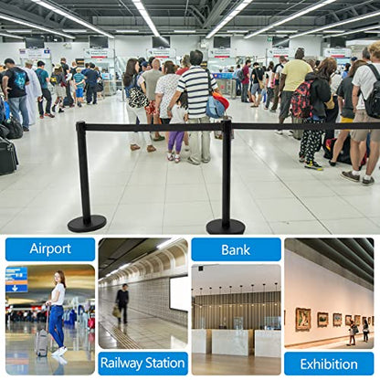 Geelin 6 Pack Crowd Control Stanchions Barriers, 6.6ft, Black - color: Black, size: 6.6ft