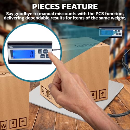 Smart Weigh Digital Shipping Scale, 440 lb x 1 oz, Stainless Steel Build - color: 440 lbs Stainless Steel Pro