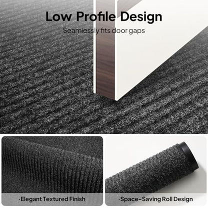 35'' x 47'' Commercial Entrance Mat PVC Composite Anti-Slip Mat Wear-Resistant Dust-Removing Floor Protective Doormats Office Matting Shop Lobby Entrance Carpet Large Door Mats Dark Gray