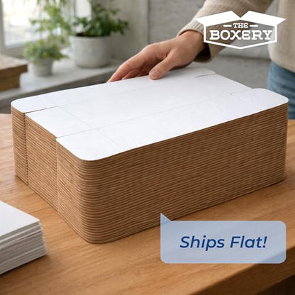 The Boxery Small White Shipping Boxes, 5x3x2-inch Corrugated Cardboard Mailer Box for Moving, Storage, Gifting, and Small Business, 50 Pack - size: 5"x3"x2"
