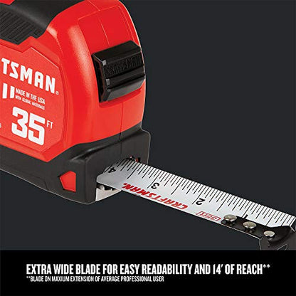 CRAFTSMAN Tape Measure, PROREACH, 35-Foot (CMHT37575S) - size: 10.7 m