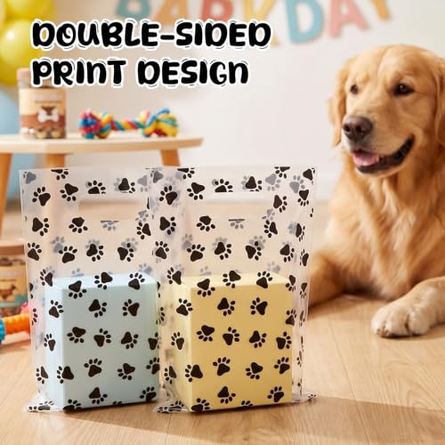 FunooFuno 200 Pcs Dog Paw Gift Bags Bulk, Clear - style: Clear