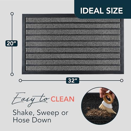 ubdyo Extra Durable Door Mat Outside Entrance (32" x 20", Bright Grey) - color: Bright Grey, size: 32'' x 20'' (Rectangular)