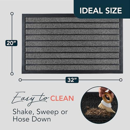 ubdyo Extra Durable Door Mat Outside Entrance (32" x 20", Bright Grey) - color: Bright Grey, size: 32'' x 20'' (Rectangular)