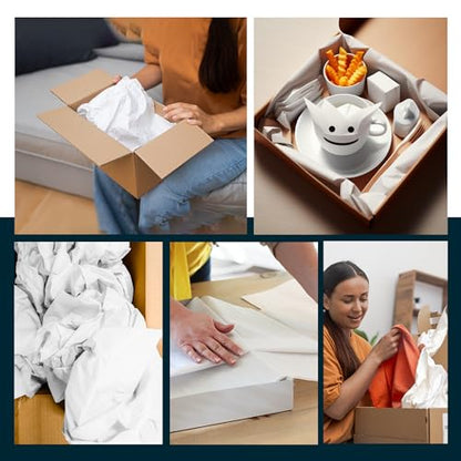 Purple Papers White Bulk Packing Paper | 1600 sheets | 27" x 17" | 50 lbs | Sheets for Moving - Newsprint Paper - Must Have in Your Moving Supplies | Newsprint Papers | Packaging Paper - size: 27" x 17" (1600 Sheets)