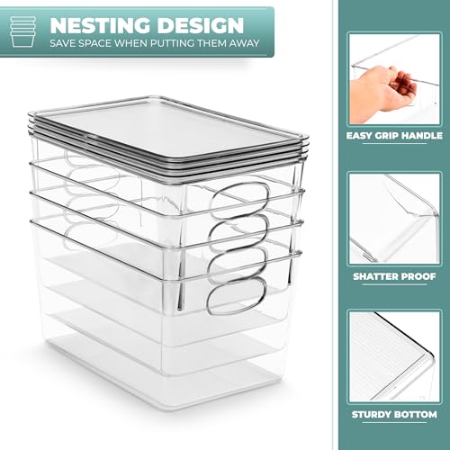 Sorbus Clear Toy Storage Bins with Lids, Stackable (Large, 8 Pack) - size: Large, style: 8 Pack