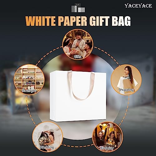 White Gift Bags Large Size, 20Pcs 12.5"x4.5"x11" Large Gift Bags - color: White, size: 12.5 x 4.5 x 11 Inch