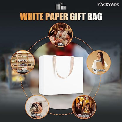 White Gift Bags Large Size, 20Pcs 12.5"x4.5"x11" Large Gift Bags - color: White, size: 12.5 x 4.5 x 11 Inch