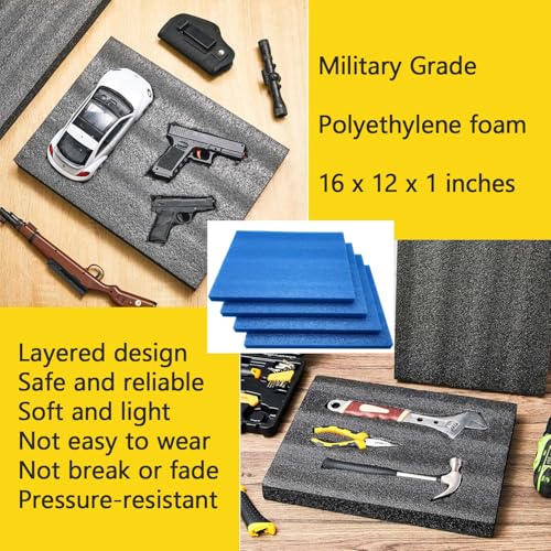 4Pack Customizable Polyethylene Foam Sheets 39.8cmX29.8cmX2.5cm Thickened Foam Pad for Cases & Tools - Blue Foam Sheet for Packaging & Crafts - color: Blue