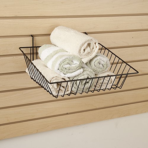 Econoco Multi-Fit Sloping Wire Baskets, Set of 6, Black - color: Black Finish
