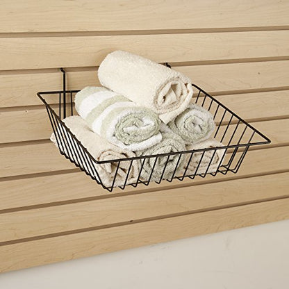 Econoco Multi-Fit Sloping Wire Baskets, Set of 6, Black - color: Black Finish