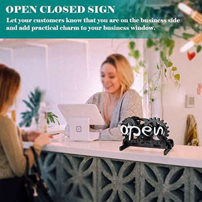 Open Closed Business Sign, Suction Cup Ultra Manual Mechanical Gear Conversion, Double Sided, for Restaurant, Bar, Hotels, Cafes (Placement) - color: Placement