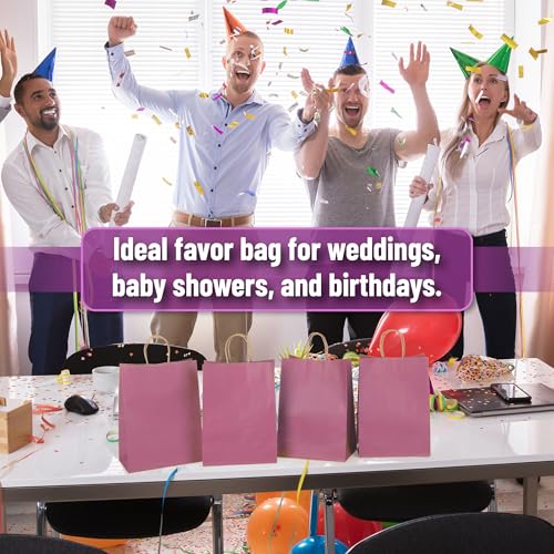 Mr. Pen- Paper Gift Bags with Handles, 60 Pack, 7.6" x 4.7" x 10.6" - color: Light Pink, size: 60 Pack