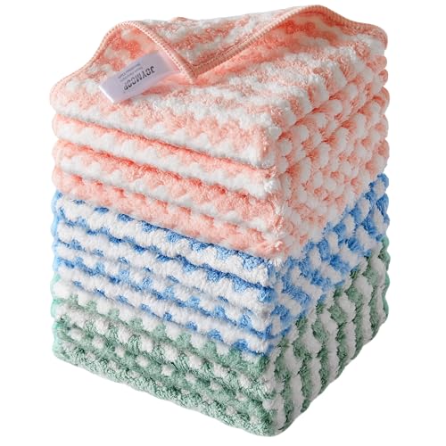 JOYMOOP Microfiber Cleaning Cloth, 6 Piece Set, Large, Multi Color - color: G