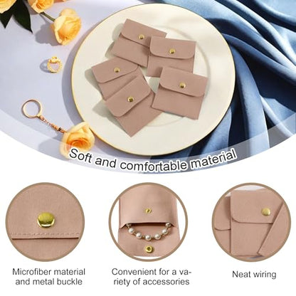 40pcs Dark Pink Microfiber Jewelry Pouch Button Bag 8 x 8cm, Jewelry Packaging Bag Luxury Small Favor Bags Jewelry Gift Bags for Earrings Necklaces Bracelet Ring - color: dark pink