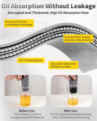 Oil Absorbent Pads, 9.8" x 13" Heavyweight Oil&Water Absorbent Mat Pad, Dimpled Leak Proof Pad, Microfiber Polypropylene, Absorbs Oil Grease Coolant Water-Based Fluids, for Car Motorcycle(Gray, 50Pcs)