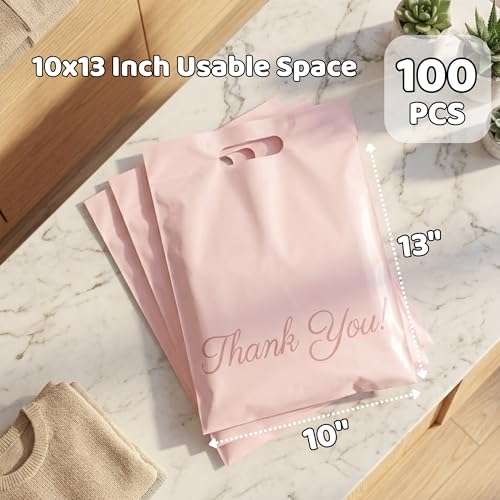Donyson Pink Poly Mailers, 10x13, 100 Pack, Shipping Bags for Clothing - color: Pink, size: 10x13 (100 Pack)