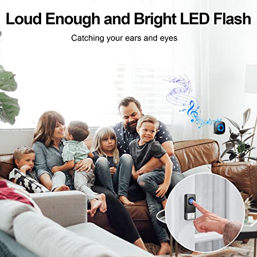 PHYSEN Wireless Doorbell for Large Homes, 1300ft Long Range Door Chime Kit - size: 3 Buttons + 5 Receivers