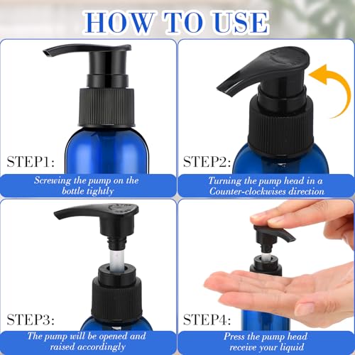 Nuenen 48 Pcs 4oz/120ml Lotion Bottles with Pump, Black and Blue - color: Black and Blue