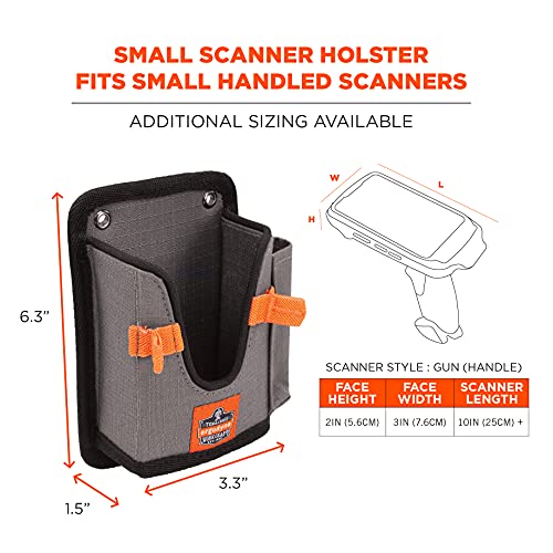 Ergodyne Squids 5543 Barcode Scanner Holder Equipment Mount for Gun Grip Mobile Computers, Handheld Bar Code Scanners, Fastener Straps to Attach to Forklift Gray Small - size: S