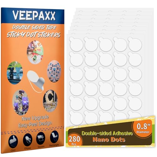 280Pcs Double Sided Adhesive Dots, Removable Clear Dots Sticky Tack, Waterproof No Trace Dots Adhesive Putty for Wall Hanging Crafts, Balloons Party Decorations Poster Picture Festival Decoration 20mm - size: 20mm(280pcs)