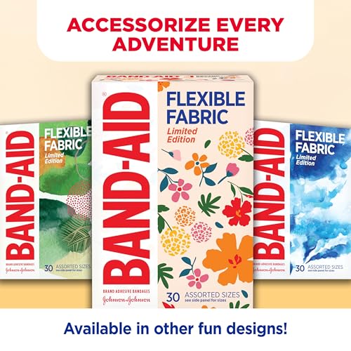 BAND-AID Brand Flexible Fabric Adhesive Bandages, Wildflower Designs, 30 Ct