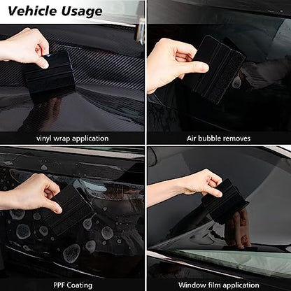 NEWISHTOOL 100 PCS Felt Squeegee for Vinyl, PPF Tint Wrap Application Tool - color: Black