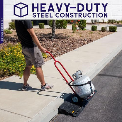 BISupply Propane Cylinder Dolly - 40lb Propane Tank Cart Hand Truck for Gas Propane Tanks 2 Wheel Dolly Cart