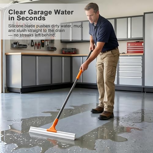 CLEANHOME Silicone Floor Squeegee for Shower Glass, Floor, and Garage