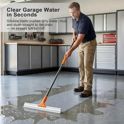 CLEANHOME Silicone Floor Squeegee for Shower Glass, Floor, and Garage