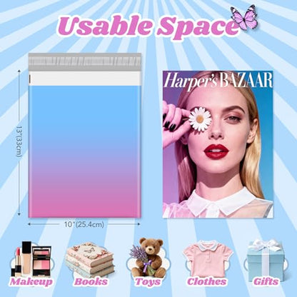 Metronic Cute Poly Mailers 10x13" 20pc Small Shipping Bags Self Seal - color: BluePink, size: 10x13" 20PC