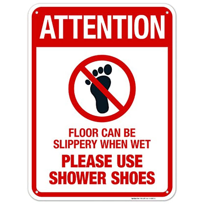 Floor Can Be Slippery When Wet Sign, - size: 18x24