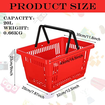 20 Pcs Bulk Shopping Baskets with Handles, Red - color: Red