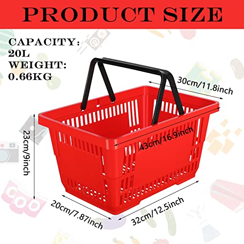 20 Pcs Bulk Shopping Baskets with Handles, Red - color: Red