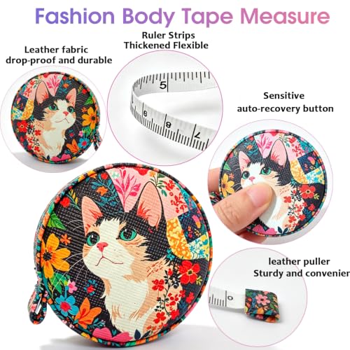 Body Measuring Tape for Body Cloth Tape Measure Fabric Tailors Sewing Medical Measurements TapeLeather Tape Measure Retractable Dual Sided Ruler (Cat) - color: Cat