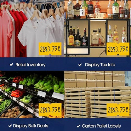 Perco 1 Line Yellow Labels - 8,000 Blank Price and Date Gun Labels for Perco Lite, X, Plus and Pro 1 Line Price and Date Guns- 8 Rolls, 1 Sleeve - Made in USA - color: Yellow, size: 1 Sleeve