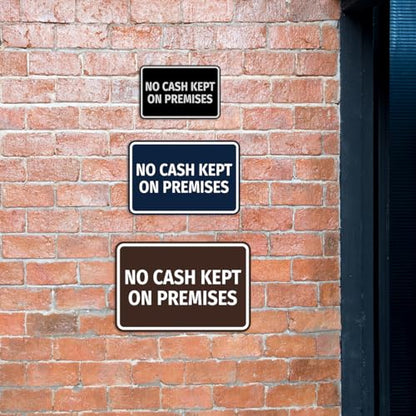 Signs ByLITA Classic Framed No Cash Kept on Premises Sign (Blue) - Small (2 Pack) - color: Blue, size: Small (4" x 6") 2 Pack