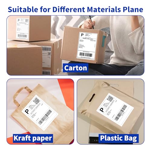 4" x 6" Direct Thermal Labels, 4000 Fanfold Shipping Labels with Perforated Line for Zebra & Rollo Printer, Thermal Printer Label 4x6, Permanent Adhesive - color: White-4000 Labels