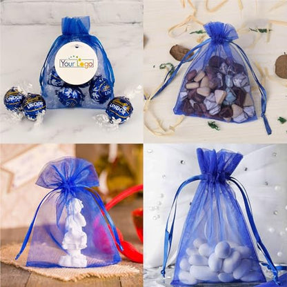 KLLPNW 100pcs Sheer Organza Mesh Drawstring Gift Bags 5x7 Inch Royal Blue - color: Royal Blue, size: 5x7 Inch (Pack of 100)