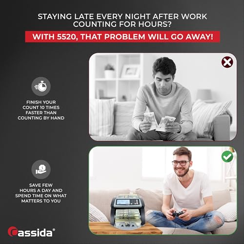 Cassida Money Bill Counter| Business Grade| 1,300 Notes/Min| 5520 UV - size: Small (5520 Uv)