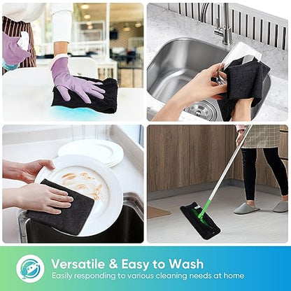 HOMEXCEL Black Microfiber Cleaning Cloth, Microfiber Towels for Car, 12 PK - color: Black