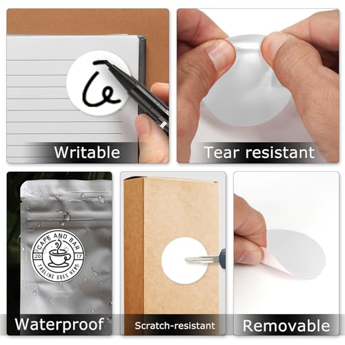 White Round Stickers 2 Inch Waterproof Vinyl Coding Labels 200 PCS - color: White